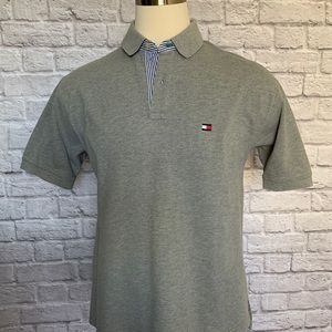 Tommy Hilfiger Mens polo grey Big logo size L